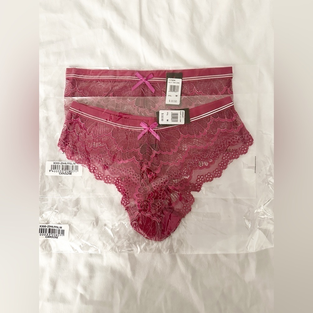 NWT Frederick’s of Hollywood 2 Pack Bundle Caroline Panties in Purple - Picture 2 of 4